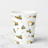 Gobelets En Papier Fournitures de belle partie Construction Camions d (Verso)