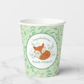 Gobelets En Papier Fox Baby shower Animaux boisés (Verso)