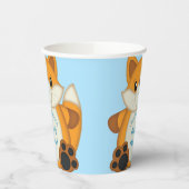 Gobelets En Papier Fox Baby shower bleu (Gauche)