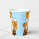 Gobelets En Papier Fox Baby shower bleu (Droite)