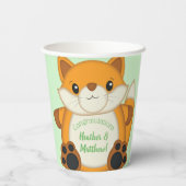 Gobelets En Papier Fox Baby shower Bois animal (Verso)