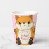 Gobelets En Papier Fox Baby shower rose (Verso)