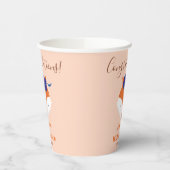 Gobelets En Papier Fox Orange Blue Kid Graduation (Gauche)