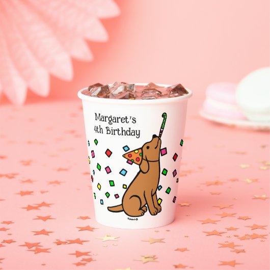 Gobelets En Papier Fox Red Labrador Confetti fête d'anniversaire (Insitu)