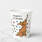Gobelets En Papier Fox Red Labrador Confetti fête d'anniversaire (Verso)
