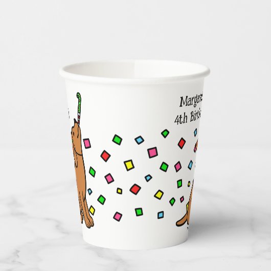 Gobelets En Papier Fox Red Labrador Confetti fête d'anniversaire (Gauche)