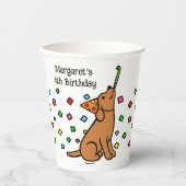 Gobelets En Papier Fox Red Labrador Confetti fête d'anniversaire (Recto)