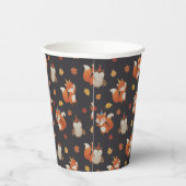 Gobelets En Papier Foxes and Owl Woodland Fall Kids Birthday  (Droite)