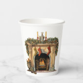 Gobelets En Papier Foyer victorien cosy Noël (Verso)