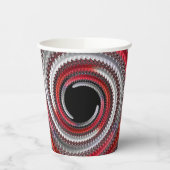 Gobelets En Papier Fractale Abstraite, rouge et noire (Gauche)