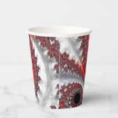 Gobelets En Papier Fractale Abstraite, rouge et noire (Droite)