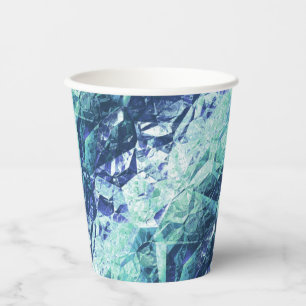 Gobelets En Papier fragments de souvenirs - cobalt et menthe :