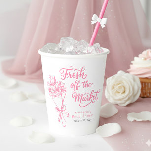 Gobelets En Papier Fraîchement sortie du marché Fleurs roses Mariage 