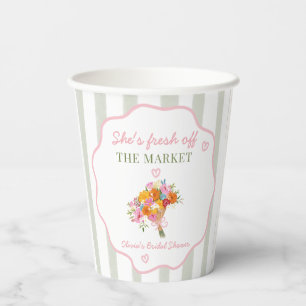 Gobelets En Papier Frais sortis du marché Rose Vert Shower de mariage