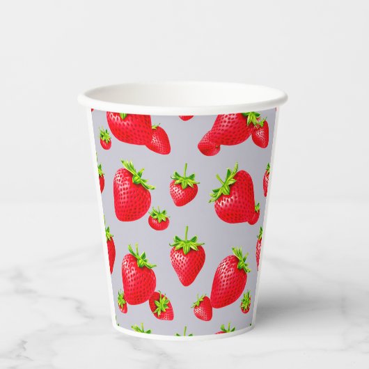 Gobelets En Papier fraise (Recto)