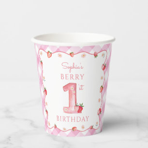 Gobelets En Papier Fraise 1er Anniversaire Fête Berry First Sweet