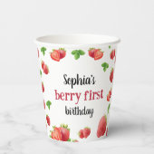 Gobelets En Papier Fraise 1er anniversaire fête Berry Sweet (Verso)