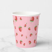 Gobelets En Papier Fraise Anniversaire rose (Droite)