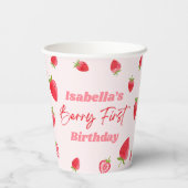 Gobelets En Papier Fraise Berry 1ère fête d'anniversaire (Verso)