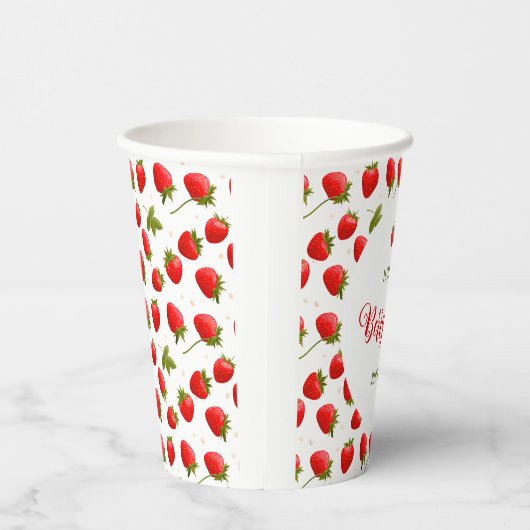 Gobelets En Papier Fraise Berry Première fête d'anniversaire (Droite)