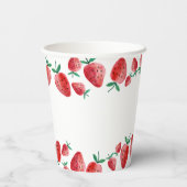 Gobelets En Papier Fraise Berry Sweet Girl Premier anniversaire (Verso)