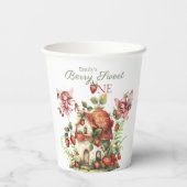 Gobelets En Papier Fraise Berry Sweet Girls First Birthday (Verso)