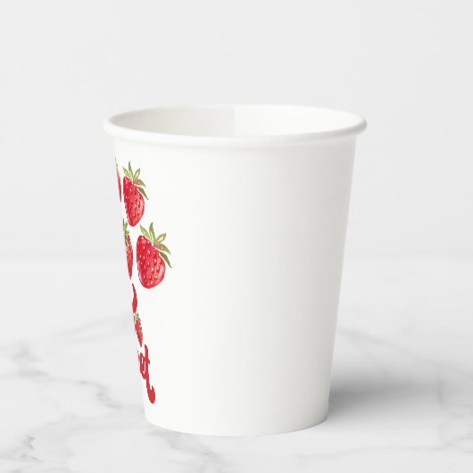 Gobelets En Papier Fraise deux doux 2e anniversaire (Gauche)