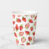 Gobelets En Papier Fraise mignonne fête d'anniversaire (Verso)