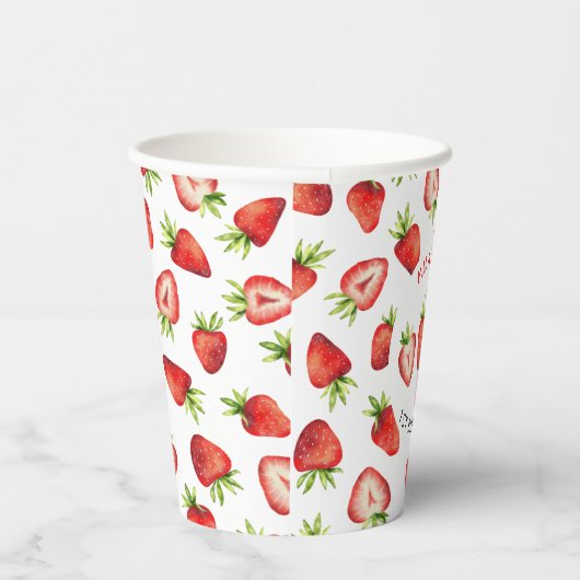 Gobelets En Papier Fraise mignonne fête d'anniversaire (Droite)