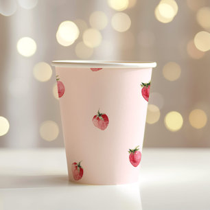 Gobelets En Papier Fraise premier anniversaire