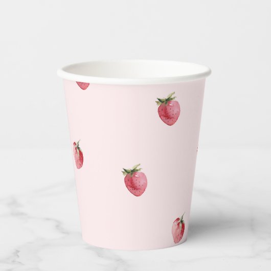 Gobelets En Papier Fraise premier anniversaire (Recto)