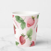 Gobelets En Papier Fraise rose mignonne fête d'anniversaire (Droite)
