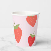 Gobelets En Papier Fraise Sweet Rose Fille Anniversaire (Verso)