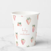 Gobelets En Papier Fraises d'aquarelle - Berry Sweet Baby shower (Recto)