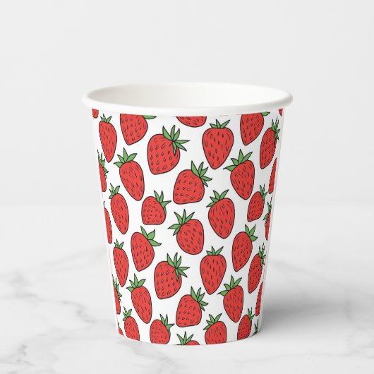 Gobelets En Papier Framboise | Fun Fruit Theme Party Drinkware (Verso)