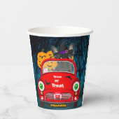 Gobelets En Papier Français Bulldog Driving Car Effrayant Halloween (Verso)