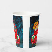 Gobelets En Papier Français Bulldog Driving Car Effrayant Halloween (Droite)