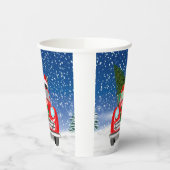 Gobelets En Papier Français Bulldog Driving Car En Noël De Neige (Gauche)