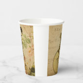 Gobelets En Papier Français Ephemera Frog équitation Rose de vélo (Gauche)