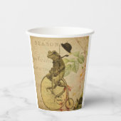 Gobelets En Papier Français Ephemera Frog équitation Rose de vélo (Recto)