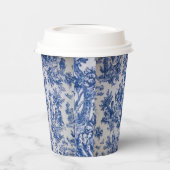 Gobelets En Papier Française toile de jouy bleu et blanc élégant (Gauche)