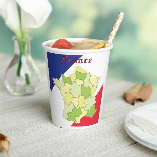 Gobelets En Papier France Couleurs Et Carte Nationales