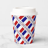 Gobelets En Papier France French Flag Tiled Blue Personalized Name (Verso)