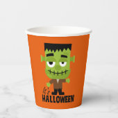 Gobelets En Papier Frankenstein C'est Halloween (Recto)