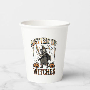 Gobelets En Papier Frappez les sorcières Design de baseball vintage H