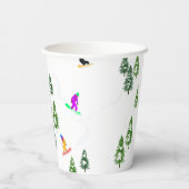 Gobelets En Papier Freeride Snowboardeur Design (Verso)