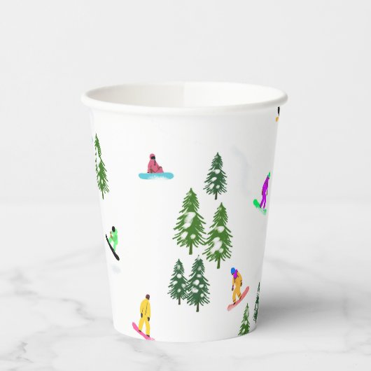 Gobelets En Papier Freeride Snowboardeur Design (Gauche)