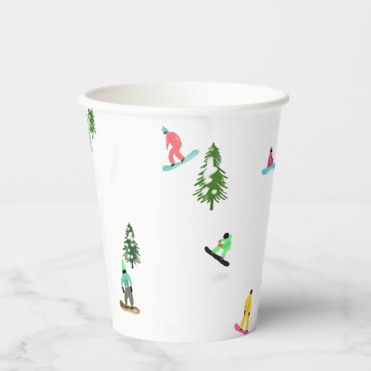 Gobelets En Papier Freeride Snowboardeur Design (Recto)