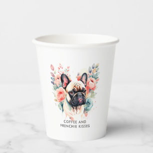 Gobelets En Papier French Bulldog Flowee Café et Frenchie Kisses