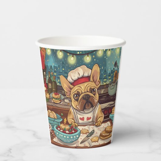 Gobelets En Papier French Bulldog Holiday Baking : Noël festif (Verso)